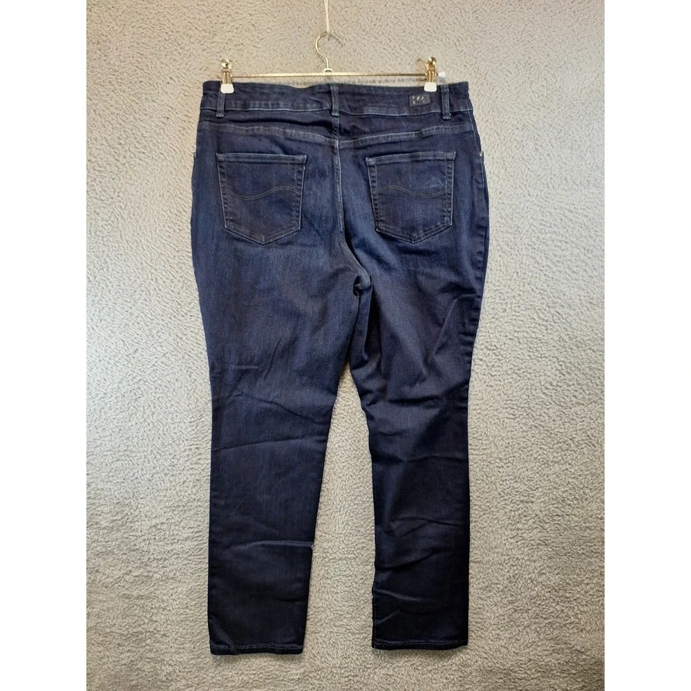 Lee Jeans Womens 16W Long (Fits W37xL31) Blue Relaxed Fit Straight‎ Leg Mid Rise